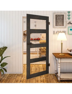 Ganzglastür - Country Schwarz gebeizt Model 31