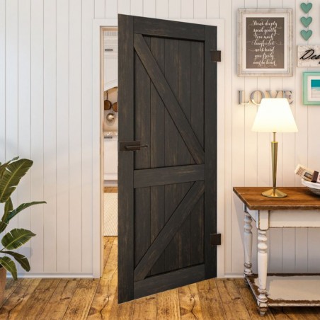 Ganzglastür - Country Schwarz gebeizt Model 40