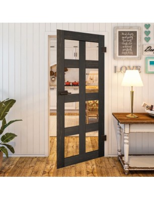 Ganzglastür - Country Schwarz gebeizt Model 61