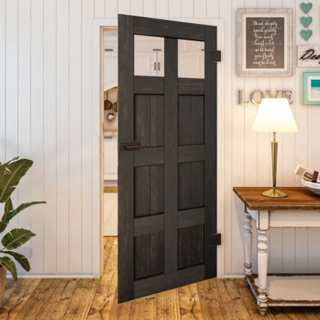 Ganzglastür - Country Schwarz gebeizt Model 63