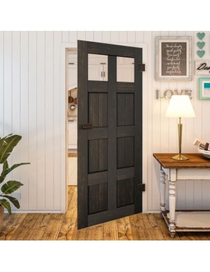 Ganzglastür - Country Schwarz gebeizt Model 63