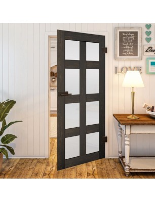 Ganzglastür - Country Schwarz gebeizt Model 64