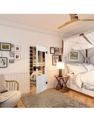 Ganzglastür - Country Weiss Rustikal Model 11