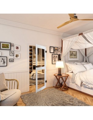 Ganzglastür - Country Weiss Rustikal Model 21