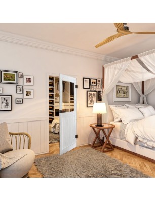 Ganzglastür - Country Weiss Rustikal Model 22