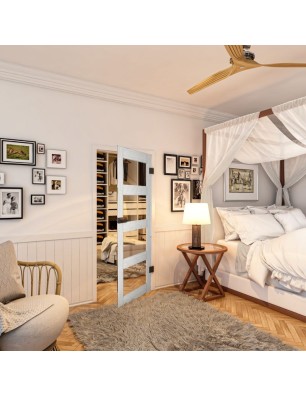 Ganzglastür - Country Weiss Rustikal Model 31