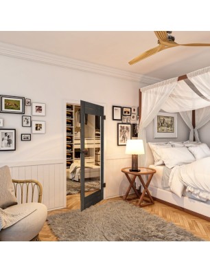 Ganzglastür - Country Schwarz gebeizt Model 11