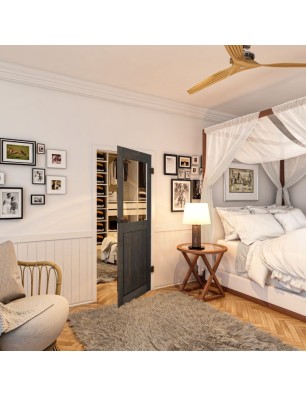 Ganzglastür - Country Schwarz gebeizt Model 21