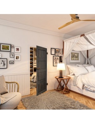 Ganzglastür - Country Schwarz gebeizt Model 30