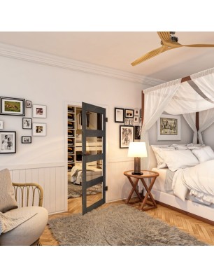 Ganzglastür - Country Schwarz gebeizt Model 31