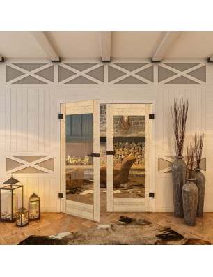 Ganzglastür - Country Astkiefer Model 11 - modernes Zuhause