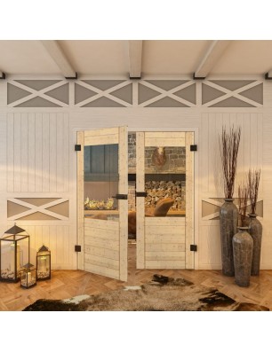 Ganzglastür - Country Astkiefer Model 12 - modernes Zuhause