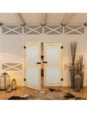 Ganzglastür - Country Astkiefer Model 23 - modernes Zuhause