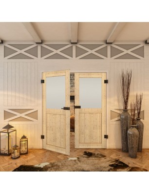 Ganzglastür - Country Astkiefer Model 24 - modernes Zuhause