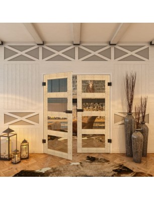 Ganzglastür - Country Astkiefer Model 31 - modernes Zuhause