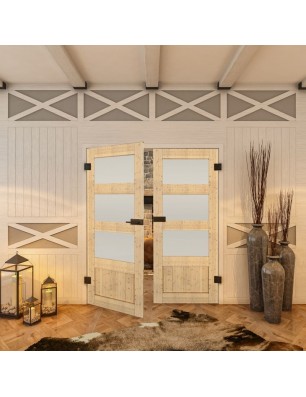 Ganzglastür - Country Astkiefer Model 35 - modernes Zuhause