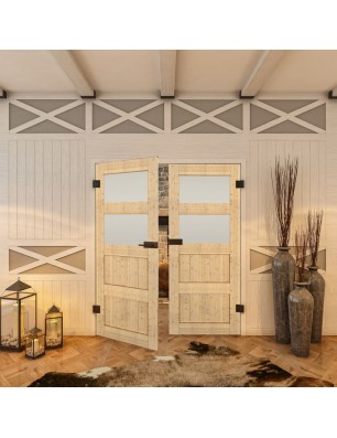 Ganzglastür - Country Astkiefer Model 37 - modernes Zuhause