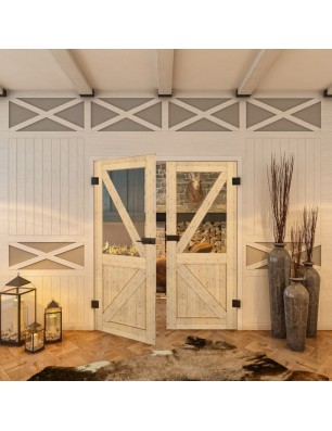 Ganzglastür - Country Astkiefer Model 42 - modernes Zuhause