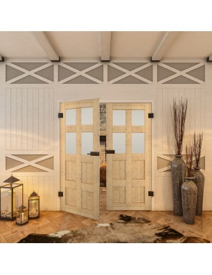 Ganzglastür - Country Astkiefer Model 64 - modernes Zuhause