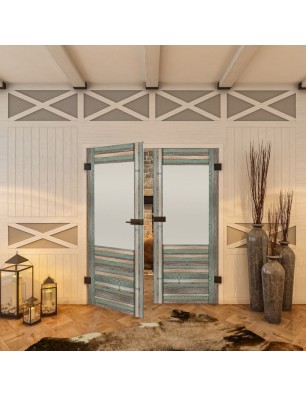 Ganzglastür - Country Bunt geplankt Model 14