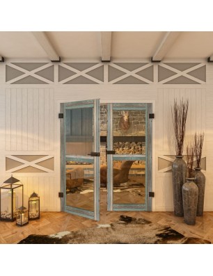 Ganzglastür - Country Bunt geplankt Model 21