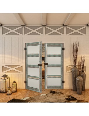 Ganzglastür - Country Bunt geplankt Model 35