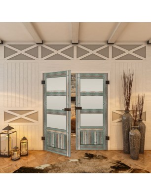 Ganzglastür - Country Bunt geplankt Model 36