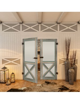 Ganzglastür - Country Bunt geplankt Model 53