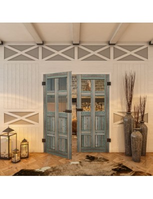 Ganzglastür - Country Bunt geplankt Model 62