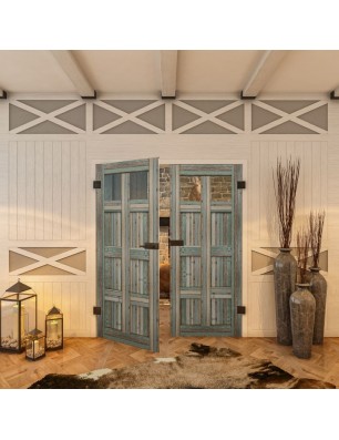 Ganzglastür - Country Bunt geplankt Model 63