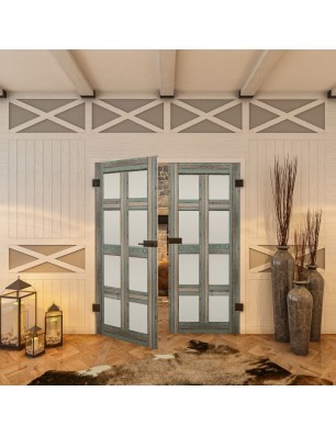 Ganzglastür - Country Bunt geplankt Model 64