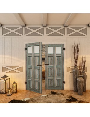 Ganzglastür - Country Bunt geplankt Model 66