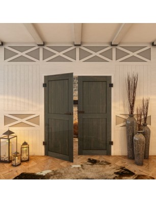 Ganzglastür - Country Schwarz gebeizt Model 20