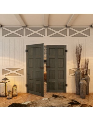 Ganzglastür - Country Schwarz gebeizt Model 60