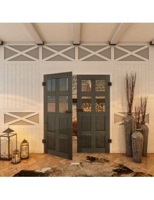 Ganzglastür - Country Schwarz gebeizt Model 62