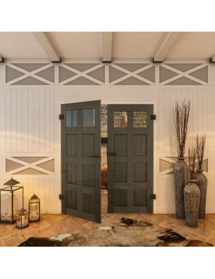 Ganzglastür - Country Schwarz gebeizt Model 63