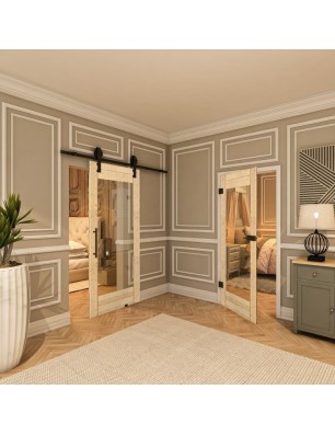 Ganzglastür - Country Astkiefer Model 11 - modernes Zuhause