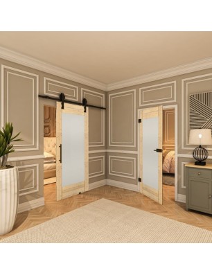 Ganzglastür - Country Astkiefer Model 13 - modernes Zuhause