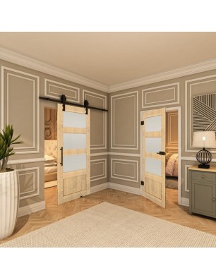 Ganzglastür - Country Astkiefer Model 35 - modernes Zuhause