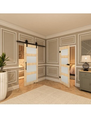 Ganzglastür - Country Astkiefer Model 36 - modernes Zuhause