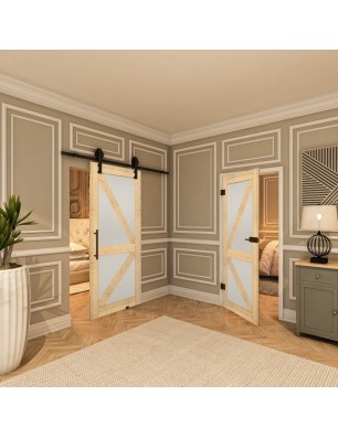 Ganzglastür - Country Astkiefer Model 43 - modernes Zuhause