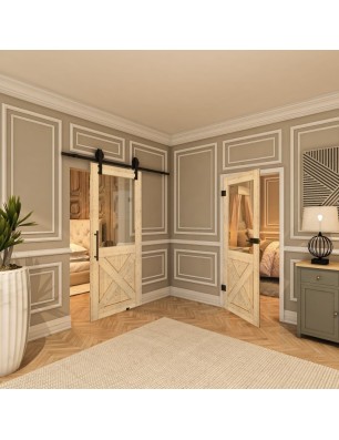 Ganzglastür - Country Astkiefer Model 52 - modernes Zuhause