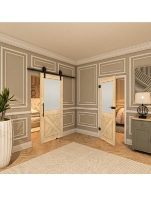 Ganzglastür - Country Astkiefer Model 54 - modernes Zuhause