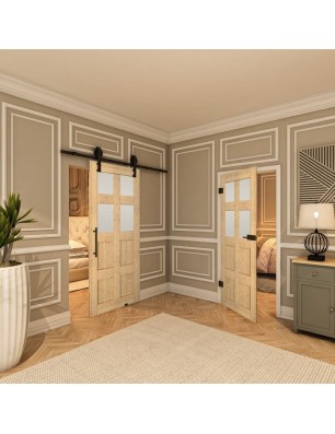 Ganzglastür - Country Astkiefer Model 64 - modernes Zuhause