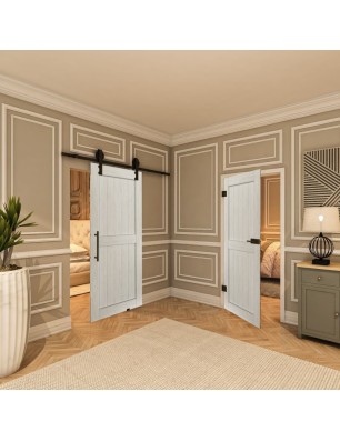 Ganzglastür - Country Weiss Rustikal Model 20