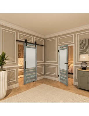 Ganzglastür - Country Bunt geplankt Model 14