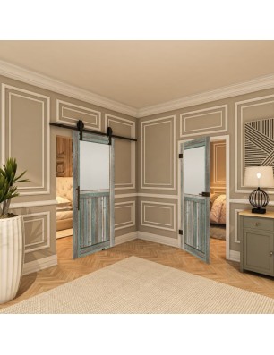 Ganzglastür - Country Bunt geplankt Model 24