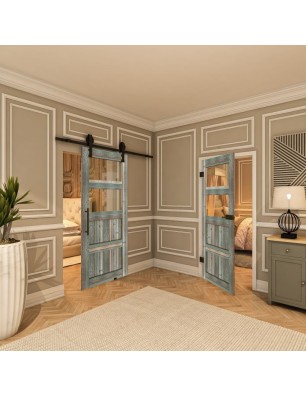 Ganzglastür - Country Bunt geplankt Model 33