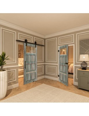 Ganzglastür - Country Bunt geplankt Model 34