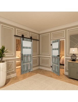 Ganzglastür - Country Bunt geplankt Model 37